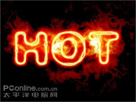 Photoshop制作火红的特效线框字 Photoshop制作火红的特效线框字