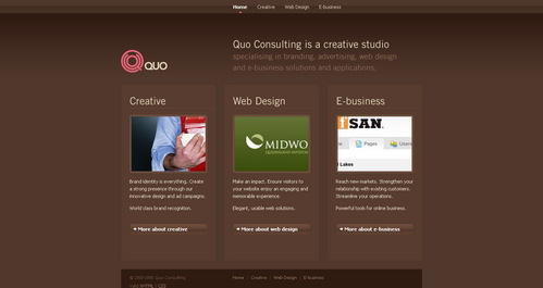 Solid and Serious Designs - Quo Consulting ?branding, advertising, web design and e-business solutions and applications