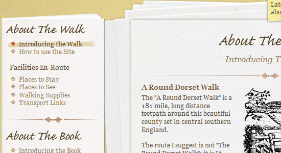 A Round Dorset Walk paper use screen shot.
