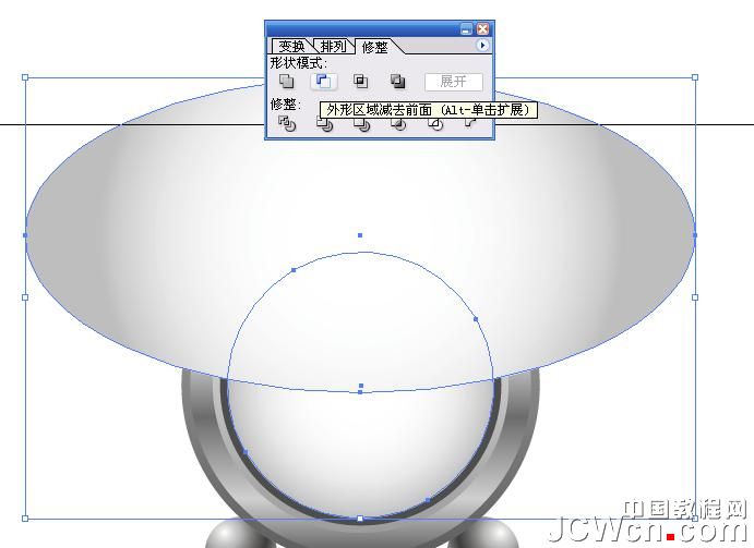 Illustrator鼠绘教程:渐变工具运用绘制金属闹钟_中国教程网