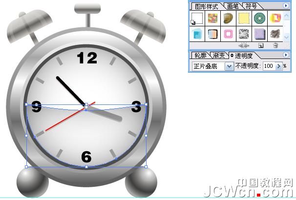 Illustrator鼠绘教程:渐变工具运用绘制金属闹钟_中国教程网