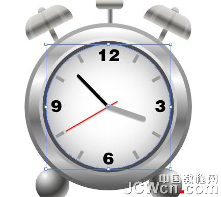 Illustrator鼠绘教程:渐变工具运用绘制金属闹钟_中国教程网