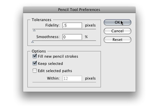 AI绘制水彩画效果 飞特网 AI实例教程Pencil Tool’s Preferences