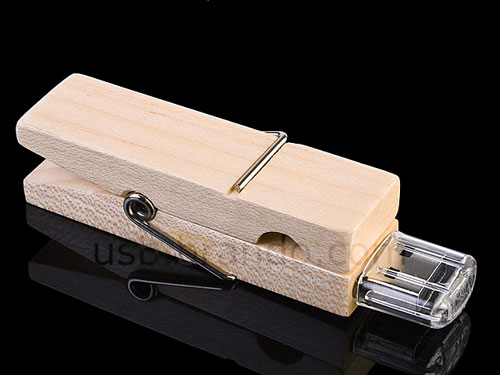 USB Wooden Clip Flash Drive