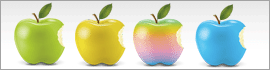 彩色苹果PNG图标
