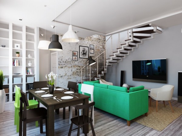 相同空间 2种不同设计风格的复式公寓设计